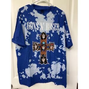 Guns N’ Roses Blue & White Tie Dye T-shirt, Size XL